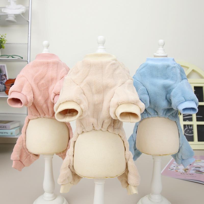 KFX-3172413 Cozy Coral Velvet Four-Leg Jacket for Cats and Dogs, Autumn & Winter Wear, Pink