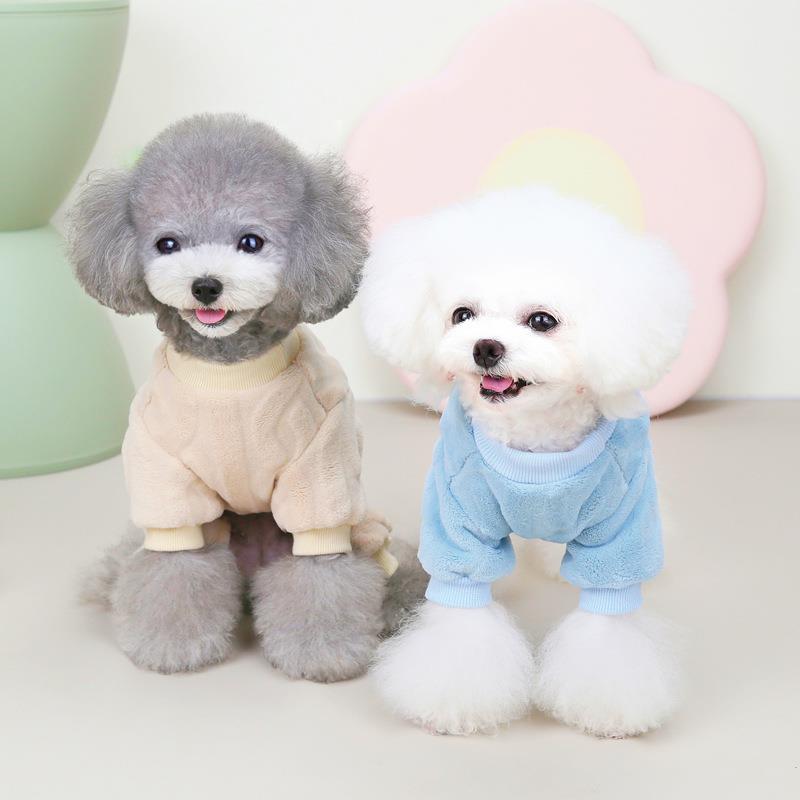 KFX-3172413 Cozy Coral Velvet Four-Leg Jacket for Cats and Dogs, Autumn & Winter Wear, Pink
