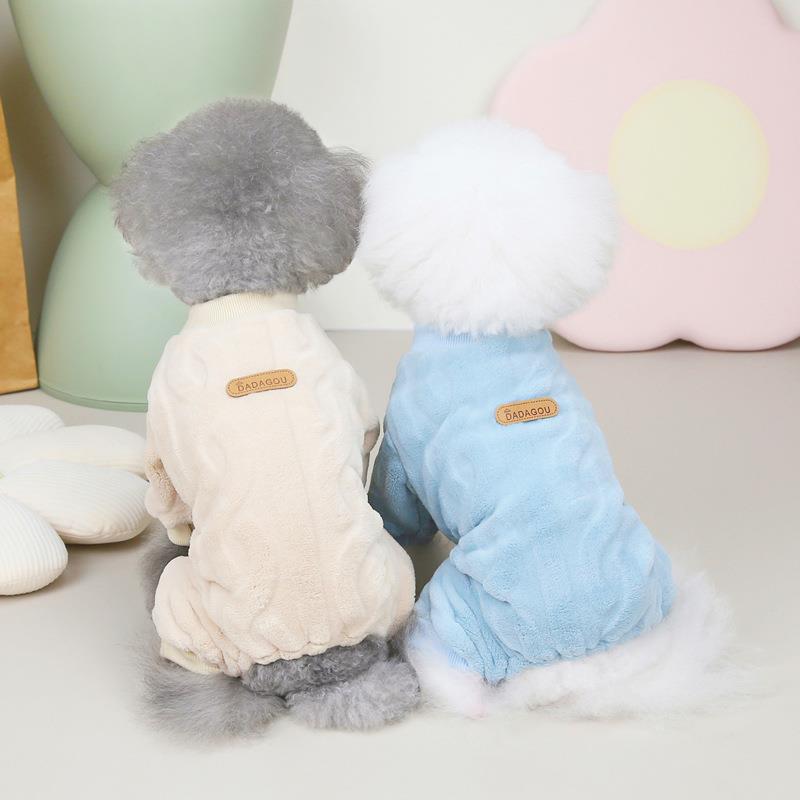 KFX-3172413 Cozy Coral Velvet Four-Leg Jacket for Cats and Dogs, Autumn & Winter Wear, Pink