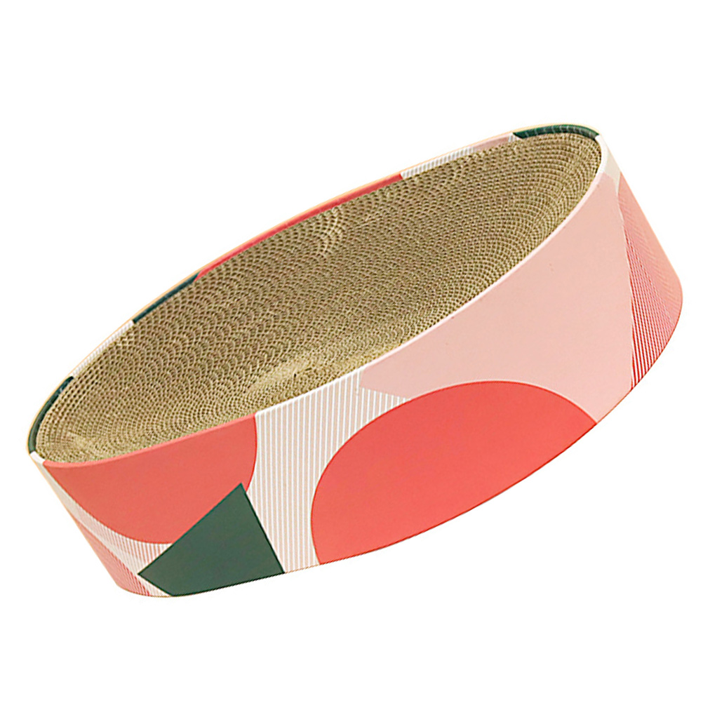 KFX-3173949 Oval Corrugated Cat Scratch Board for Claw Grinding and Play