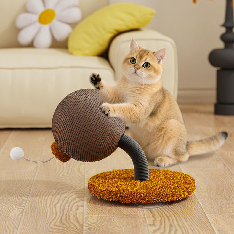 KFX-3175229 Anti-Scratch Cat Tumbler with Hemp Rope and Grasping Balls for Play and Relief