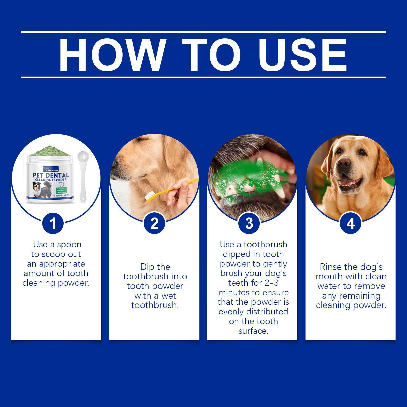 KFX-3175613 Dog Tooth Cleaning Powder for Tartar Removal and Fresh Breath Care