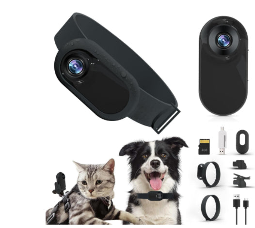 KFX-3175741 Wireless Cat and Dog Collar Camera for Indoor and Outdoor Use, USB Rechargeable