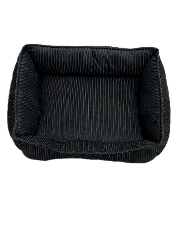 KFX-3177789 Cozy Corduroy Cat Nest in Black and Khaki – Available in Three Sizes