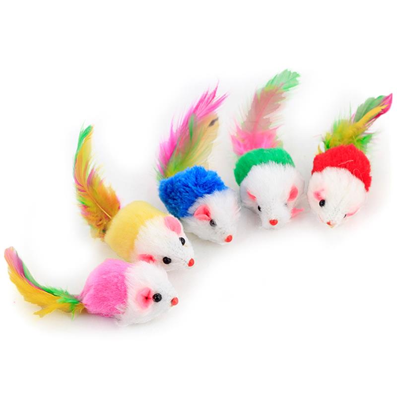 KFX-3178557 Multicolor Feather Teaser Toy with Bells for Cats