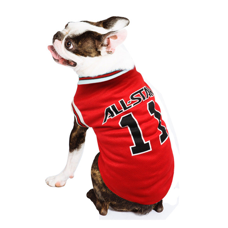 KFX-3179325 Casual Cotton Dog Vest for Spring and Summer, Available in Black and Red, Multiple Sizes