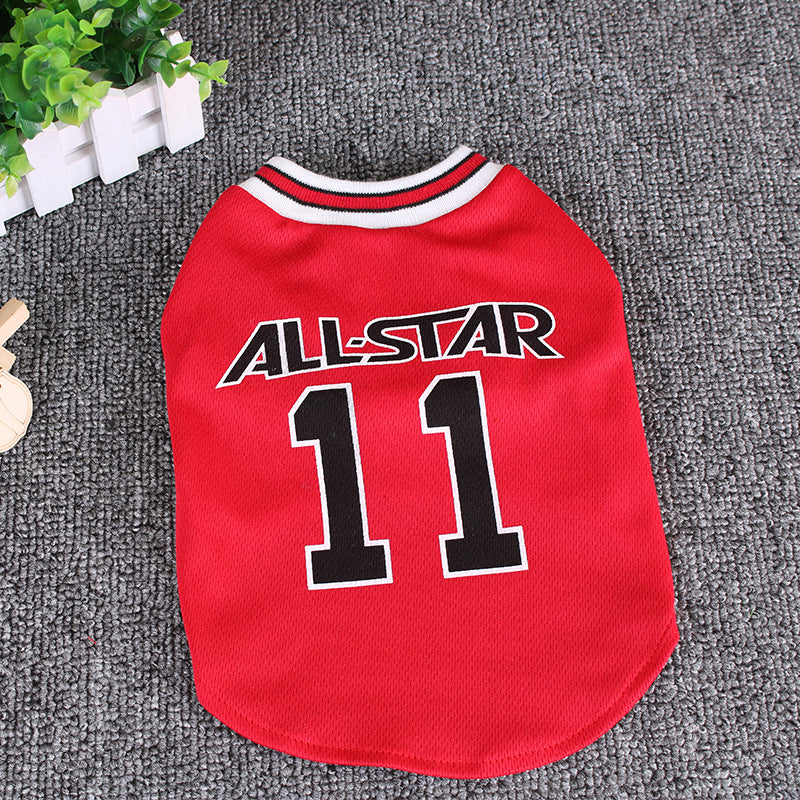 KFX-3179325 Casual Cotton Dog Vest for Spring and Summer, Available in Black and Red, Multiple Sizes