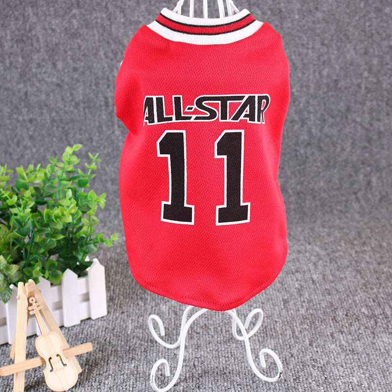 KFX-3179325 Casual Cotton Dog Vest for Spring and Summer, Available in Black and Red, Multiple Sizes