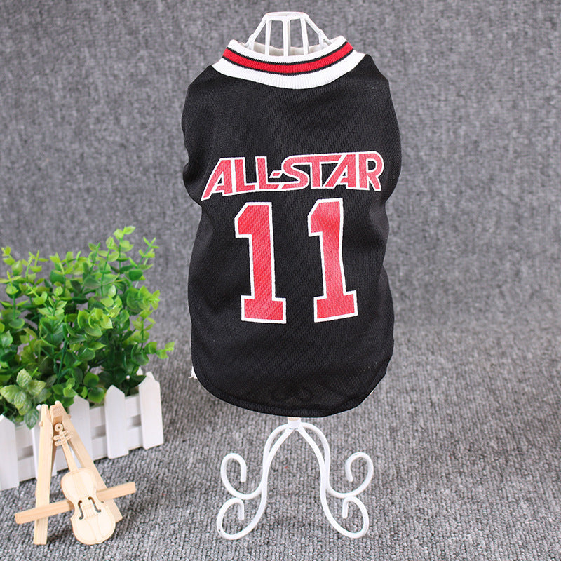 KFX-3179325 Casual Cotton Dog Vest for Spring and Summer, Available in Black and Red, Multiple Sizes
