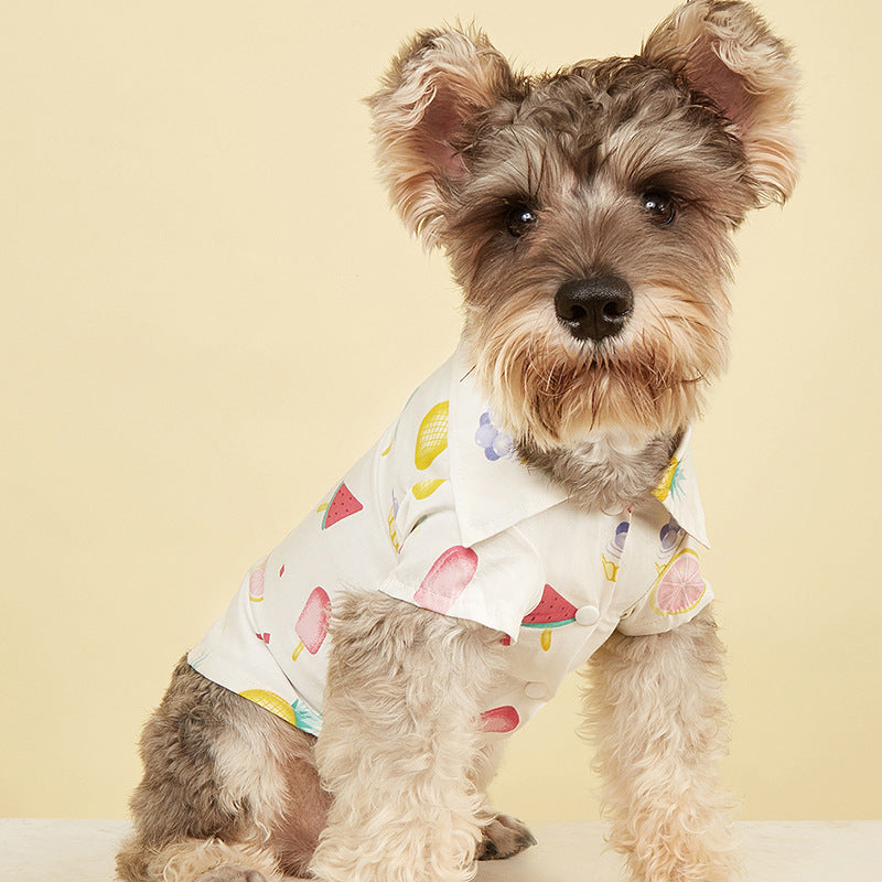 KFX-3180093 Watermelon Fruit Print Cotton Dog Shirt - Multi-Size Pet Apparel