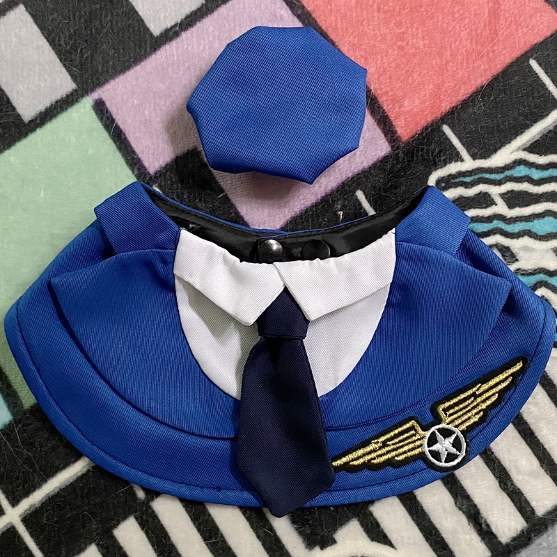 KFX-3181117 Personalized Blue Polyester Pet Clothing with Hat for Cats - Sizes S, M, L