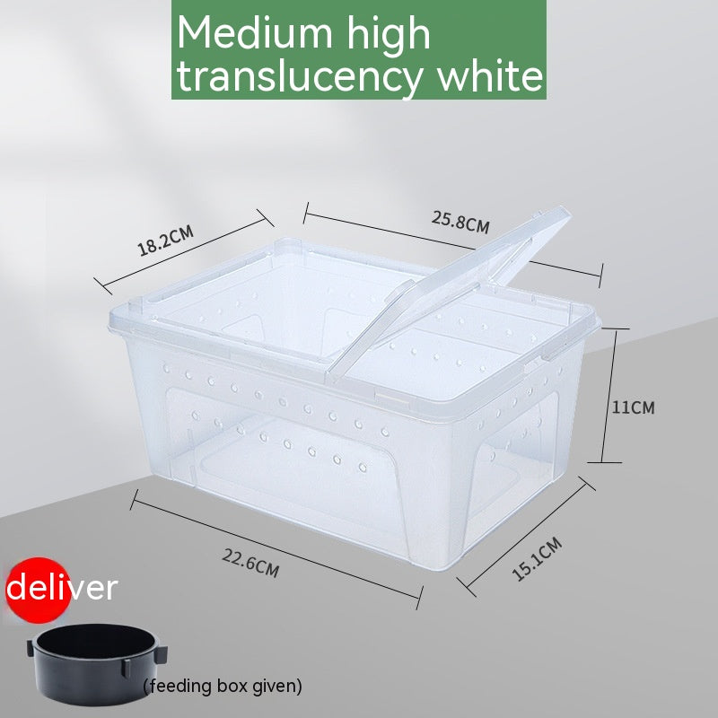 KFX-3182781 Transparent Silkworm Feeding Jar for Box Turtles – Available in Small, Medium, Large Sizes