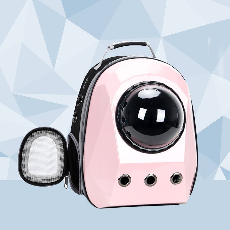 KFX-3183165 Space Capsule Pet Carrier Backpack for Cats and Dogs - Breathable Transparent Design, Lightweight Travel Bag