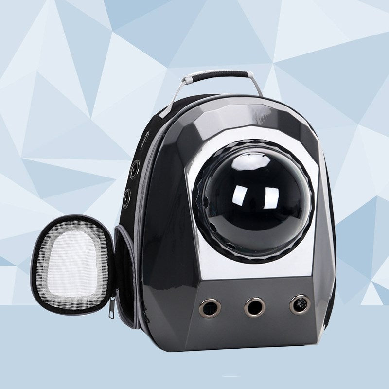 KFX-3183165 Space Capsule Pet Carrier Backpack for Cats and Dogs - Breathable Transparent Design, Lightweight Travel Bag