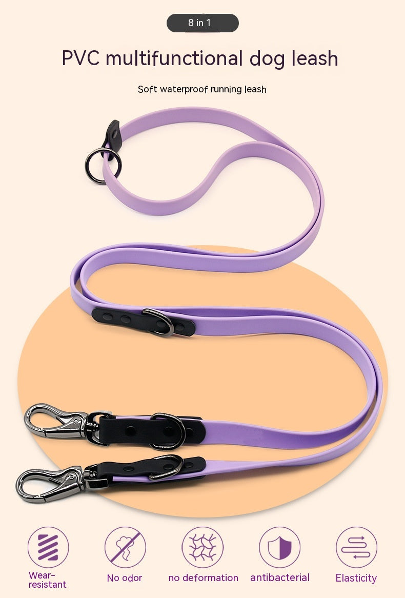 KFX-3183293 Multifunctional Nylon PVC Dog Chain and Chest Strap Set - 2.2m Long, Available in Multiple Colors