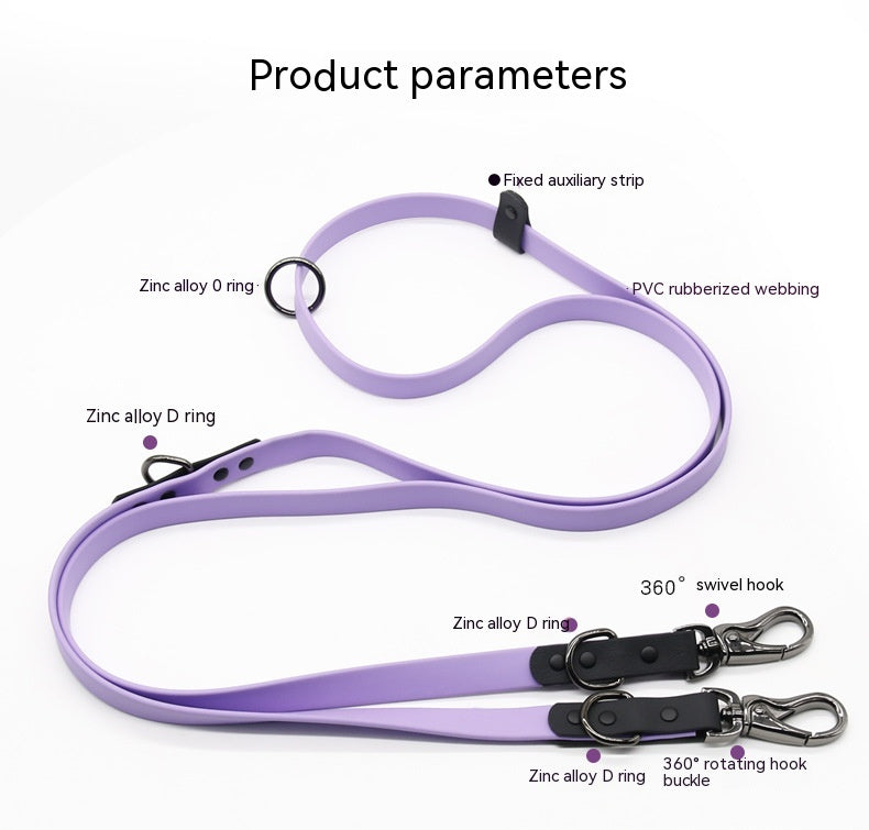 KFX-3183293 Multifunctional Nylon PVC Dog Chain and Chest Strap Set - 2.2m Long, Available in Multiple Colors