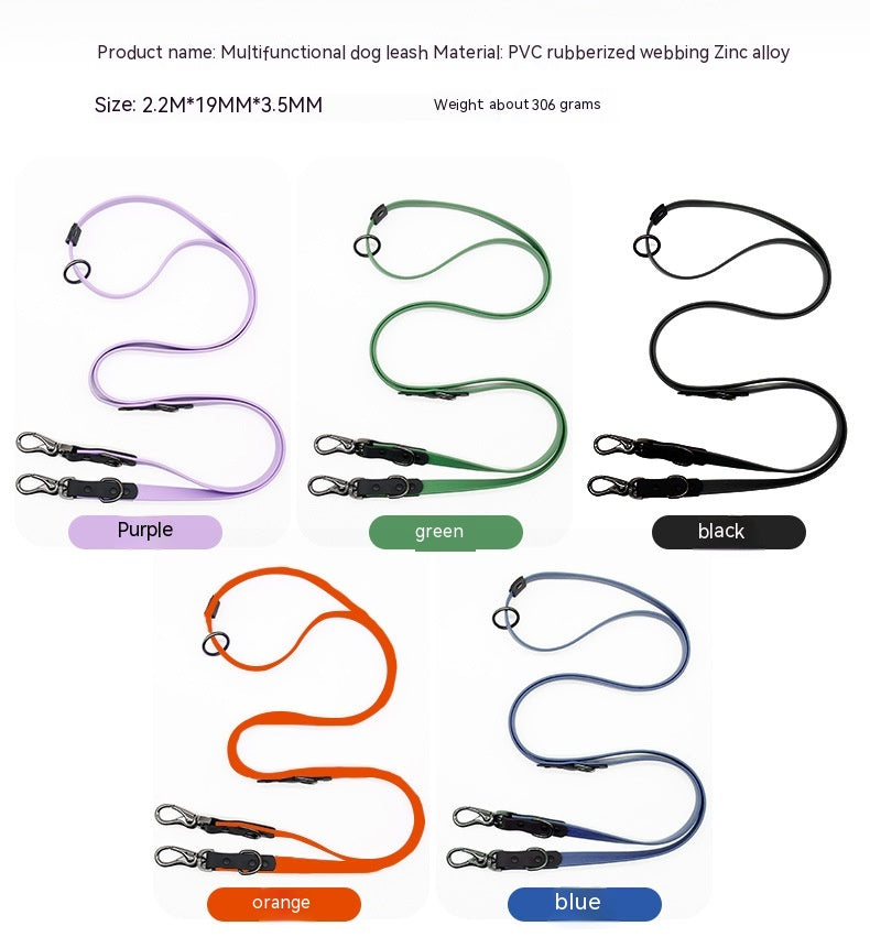 KFX-3183293 Multifunctional Nylon PVC Dog Chain and Chest Strap Set - 2.2m Long, Available in Multiple Colors