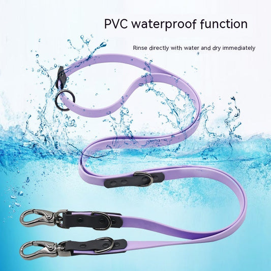 KFX-3183293 Multifunctional Nylon PVC Dog Chain and Chest Strap Set - 2.2m Long, Available in Multiple Colors