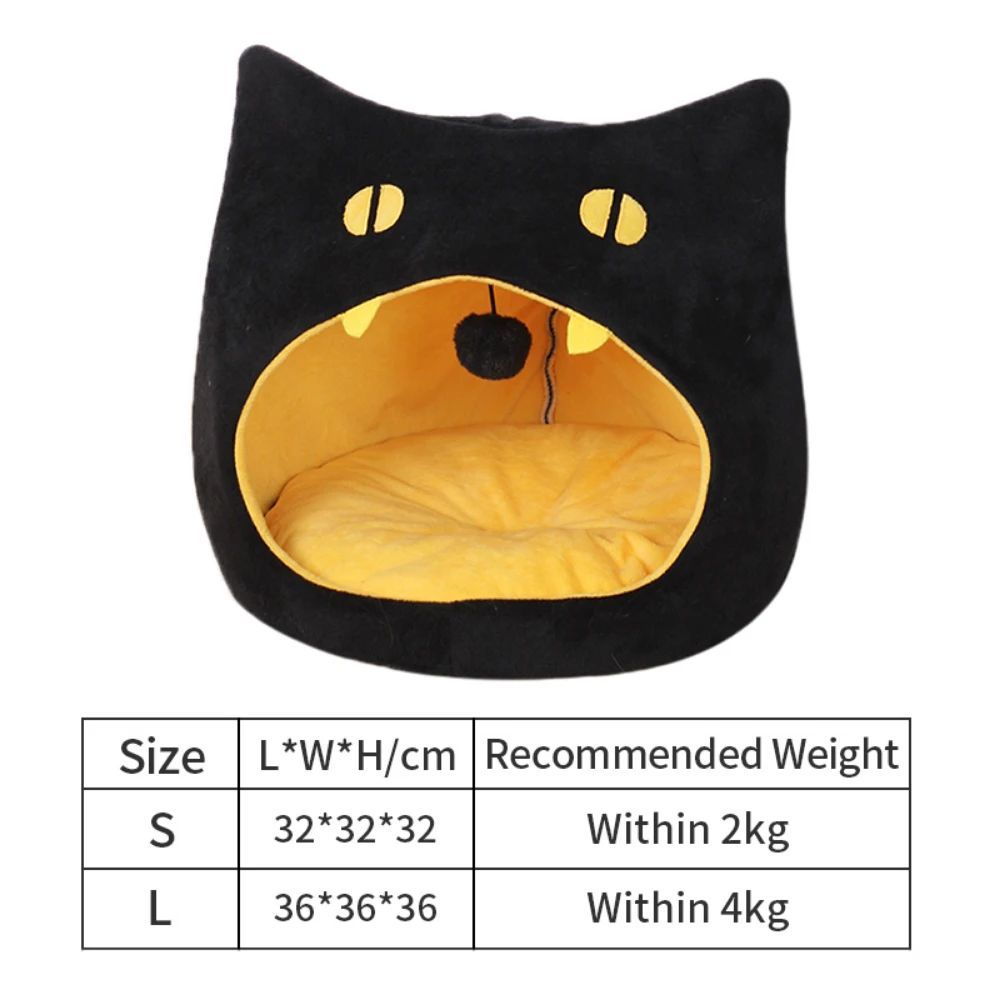 KFX-3183549 Cozy Cat-Shaped Bed with Plush Material for Small Dogs and Kittens, Washable and Travel-Friendly