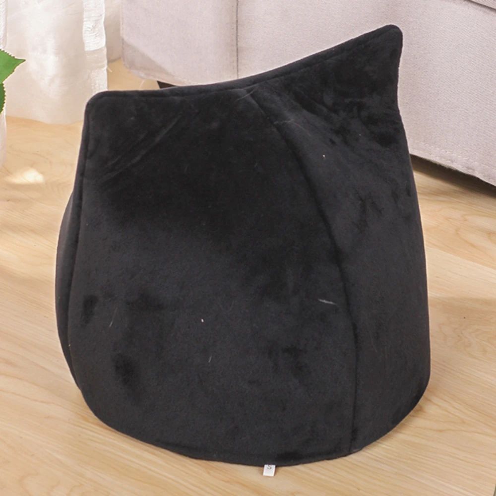 KFX-3183549 Cozy Cat-Shaped Bed with Plush Material for Small Dogs and Kittens, Washable and Travel-Friendly