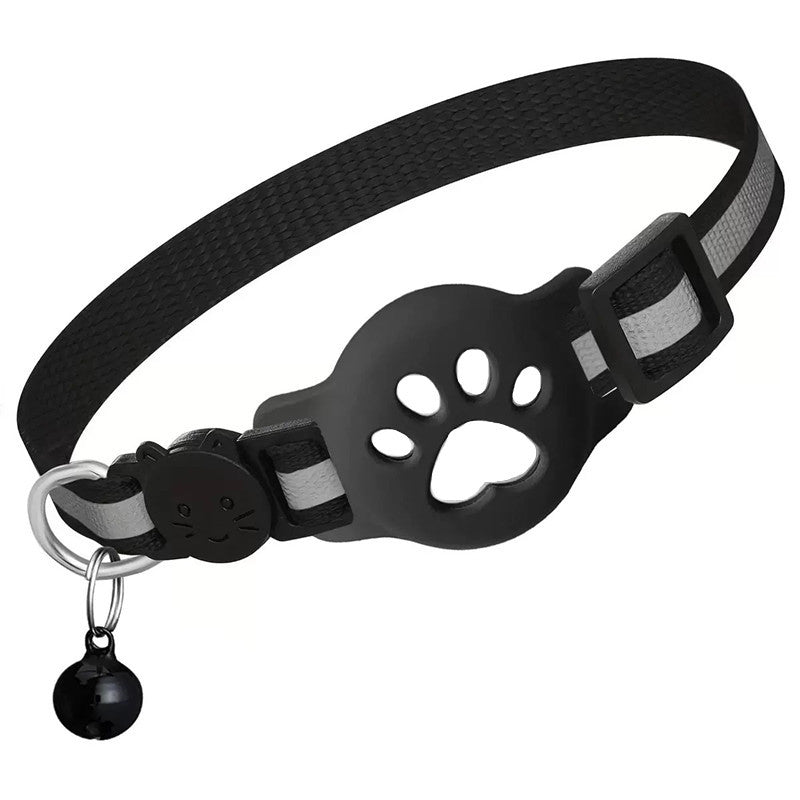KFX-3187261 Reflective Cartoon Footprints Pet Cat Locator Collar - Durable Nylon for All Seasons