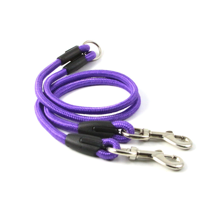 KFX-3189053 Pet Double-Ended Traction Rope for Small Dogs - Cotton and Nylon, 110 cm Length, Red Purple