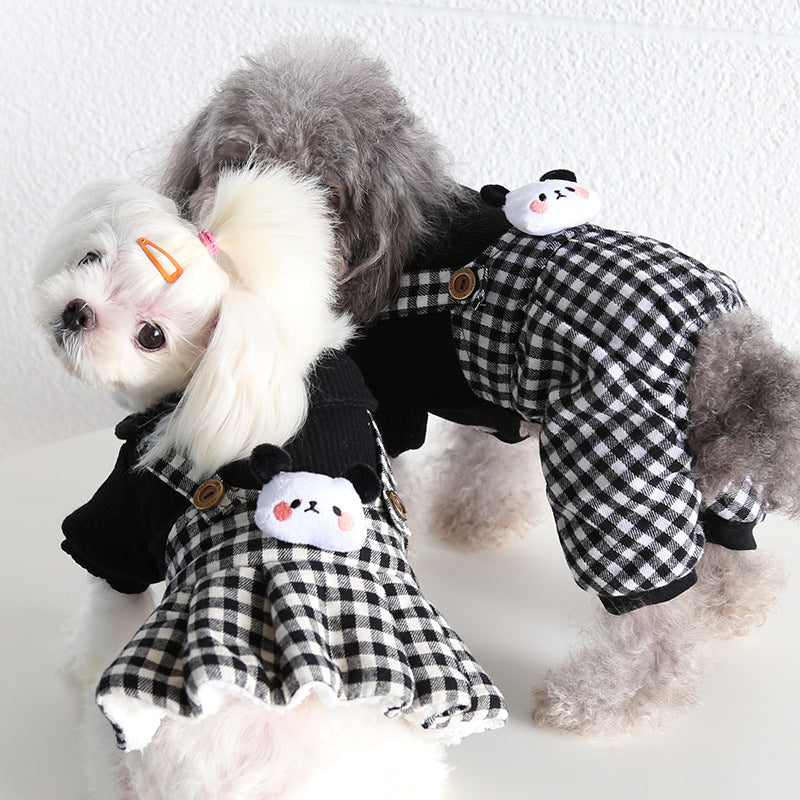 KFX-3189821 Casual Pet Dog Clothes in Skirt Styles: Black, Gray, Rabbit, Sizes XS-XL