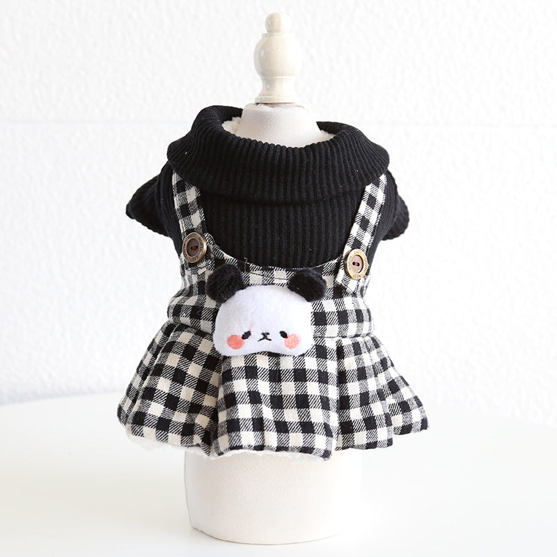 KFX-3189821 Casual Pet Dog Clothes in Skirt Styles: Black, Gray, Rabbit, Sizes XS-XL