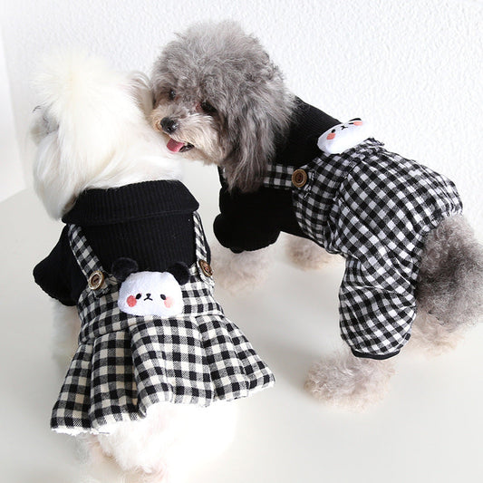 KFX-3189821 Casual Pet Dog Clothes in Skirt Styles: Black, Gray, Rabbit, Sizes XS-XL
