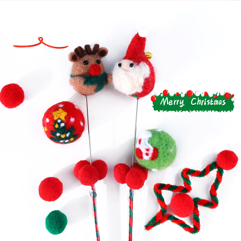 KFX-3190077 Cat Toy Wand with Bells - 45 cm PVC Stick for Engaging Playtime