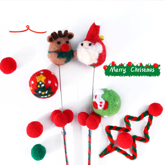 KFX-3190077 Cat Toy Wand with Bells - 45 cm PVC Stick for Engaging Playtime