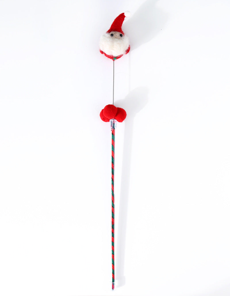 KFX-3190077 Cat Toy Wand with Bells - 45 cm PVC Stick for Engaging Playtime