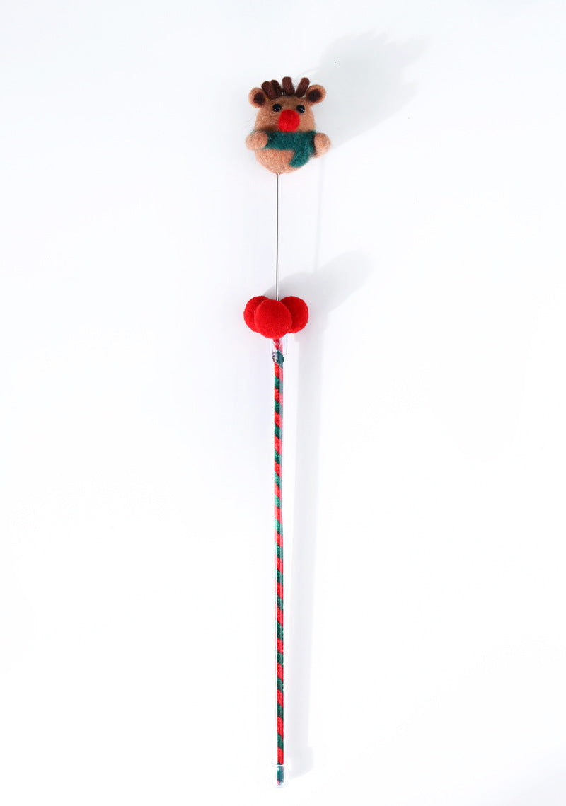 KFX-3190077 Cat Toy Wand with Bells - 45 cm PVC Stick for Engaging Playtime