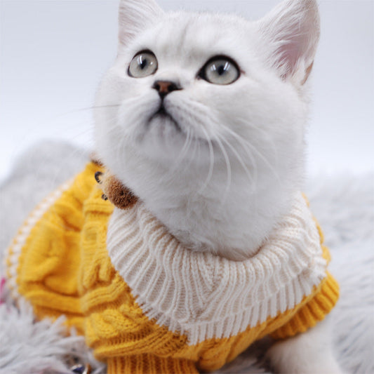 KFX-3193021 Fashionable Button Dog Sweater in Pink, Yellow, and Blue for All Sizes