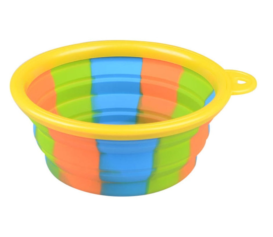 KFX-3195197 Foldable Camouflage Silicone Dog Food Bowl - Portable & Compact Design
