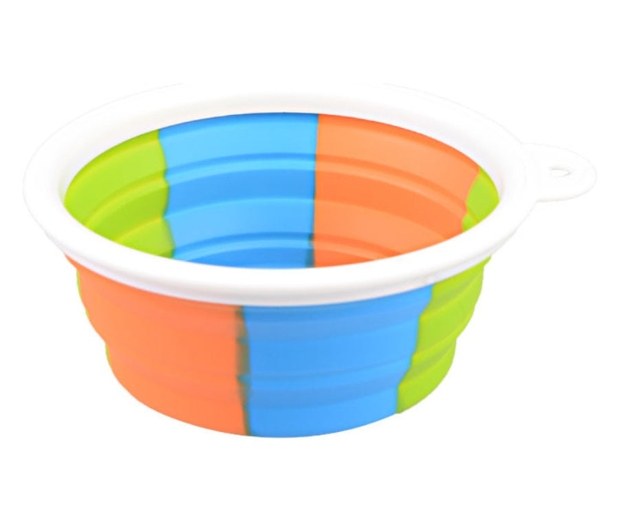 KFX-3195197 Foldable Camouflage Silicone Dog Food Bowl - Portable & Compact Design