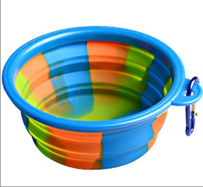 KFX-3195197 Foldable Camouflage Silicone Dog Food Bowl - Portable & Compact Design