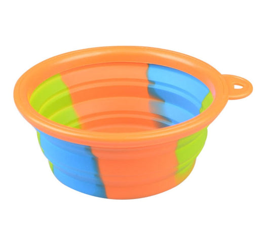 KFX-3195197 Foldable Camouflage Silicone Dog Food Bowl - Portable & Compact Design