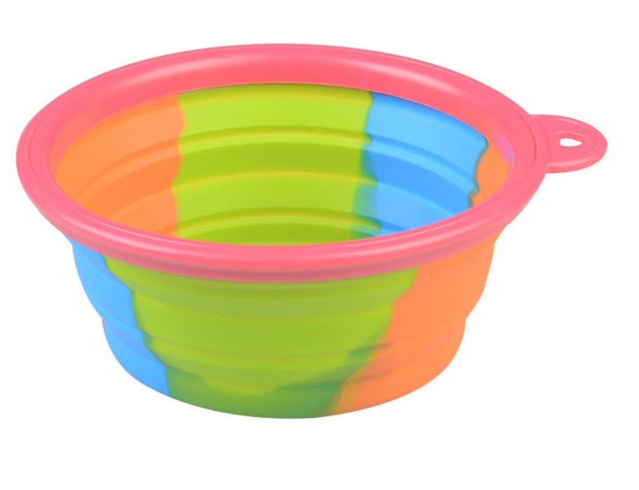 KFX-3195197 Foldable Camouflage Silicone Dog Food Bowl - Portable & Compact Design