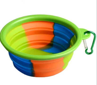 KFX-3195197 Foldable Camouflage Silicone Dog Food Bowl - Portable & Compact Design