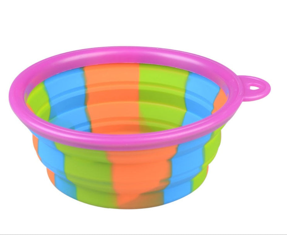 KFX-3195197 Foldable Camouflage Silicone Dog Food Bowl - Portable & Compact Design