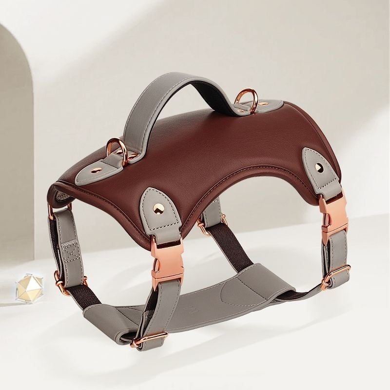 KFX-3196477 Saddle Brown Pet Vest Style Chest Strap for Medium to Large Pets