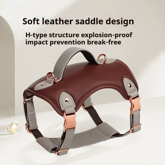 KFX-3196477 Saddle Brown Pet Vest Style Chest Strap for Medium to Large Pets