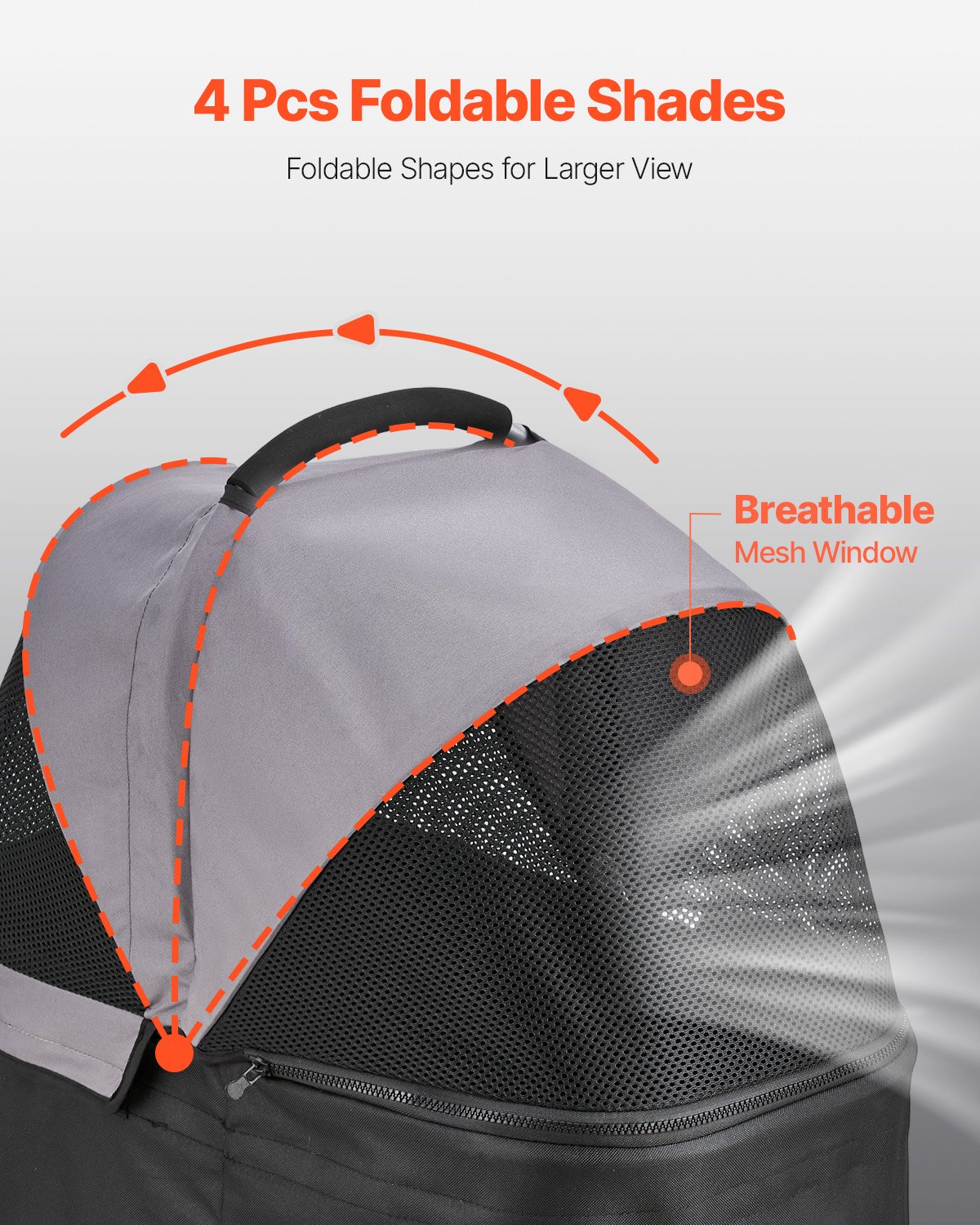 KFX-3197245 Foldable Pet Stroller with Detachable Carrier for Dogs and Cats, Holds Up to 35lbs