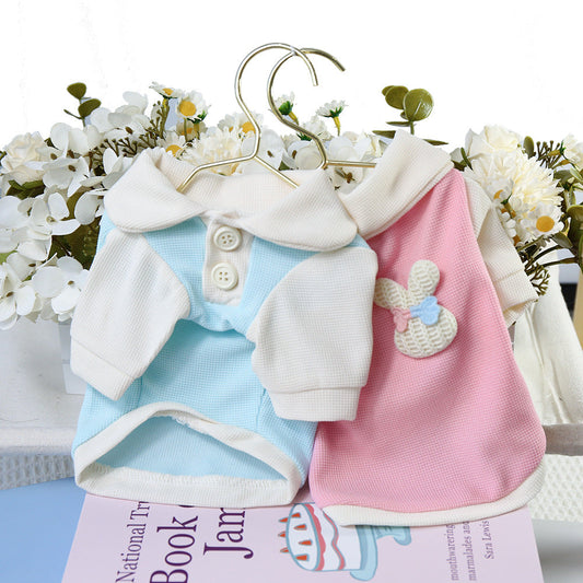 KFX-3199549 Cute Thin Breathable Princess Style Dog Clothes in Blue, Gray, Pink, Orange - Sizes XS to XXL