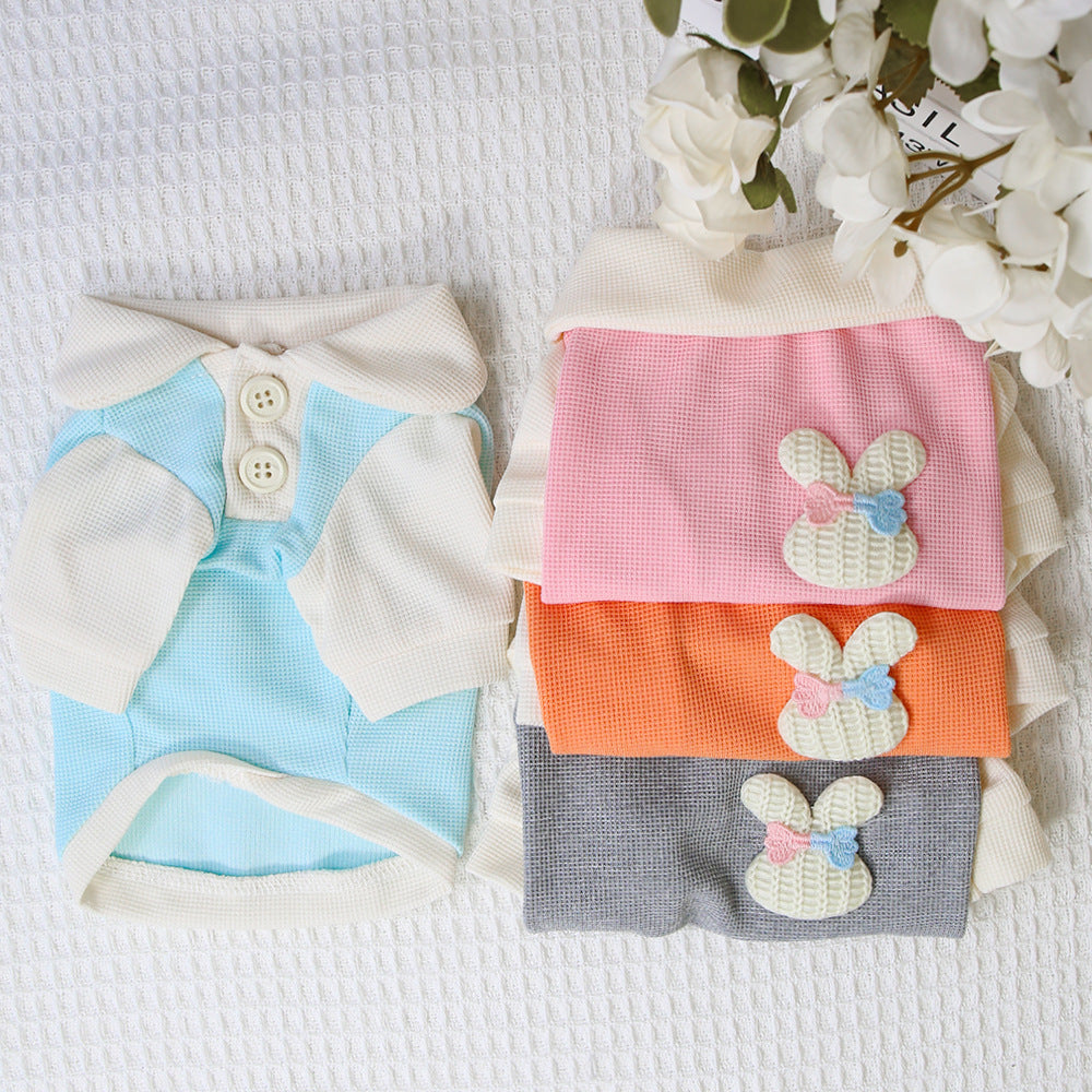 KFX-3199549 Cute Thin Breathable Princess Style Dog Clothes in Blue, Gray, Pink, Orange - Sizes XS to XXL