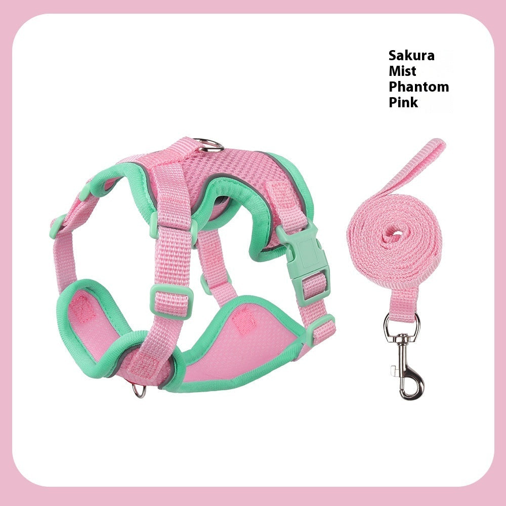 KFX-3200061 Classic and Lightweight Cat Harness with Pulling Rope - Available in Various Colors and Sizes