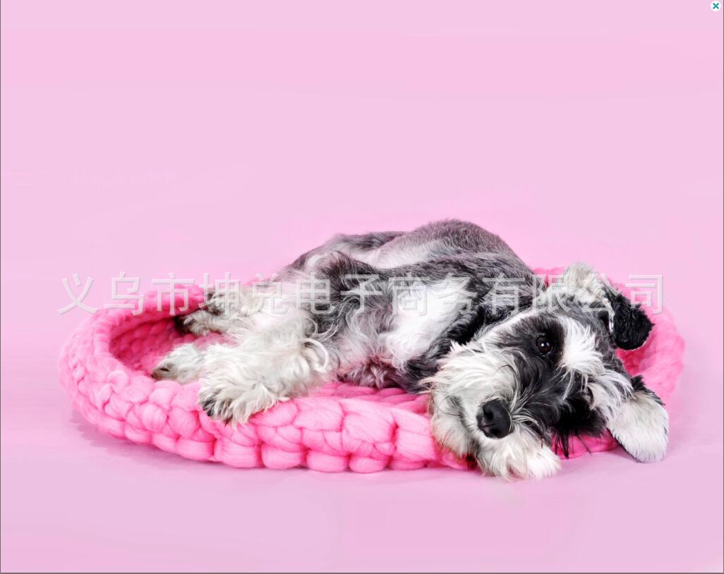 KFX-3200829 Coarse Wool Pet Nest for Dogs - 45cm Super Thick Wool Dog House