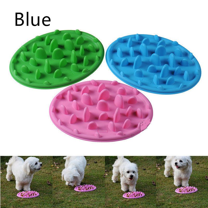 KFX-3200957 Silicone Pet Feeding Bowl for Slower Eating - Anti-Choke Design in Blue, Pink, Green