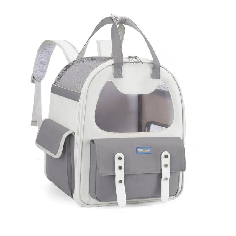 KFX-3203005 Large Capacity Foldable Cat Backpack - Soft Canvas Pet Carrier in Multiple Colors